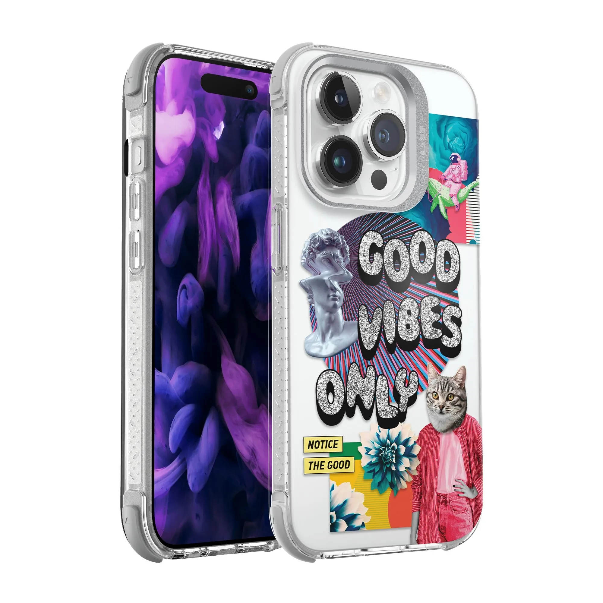 POP GLITCH case for iPhone 15 Series Raised Bezels Matte Finish