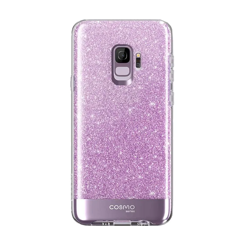 Soft Surface Design Galaxy S9 Cosmo Case - Glitter Purple