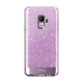 Soft Surface Design Galaxy S9 Cosmo Case - Glitter Purple