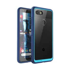 Rugged Grip Google Pixel 3 Unicorn Beetle Style Protective Clear Case with TPU Bumper-Blue