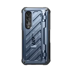 Galaxy Z Fold3 Unicorn Beetle PRO Rugged Case with S-Pen Holder-Metallic Blue Matte Texture Design Polished Texture