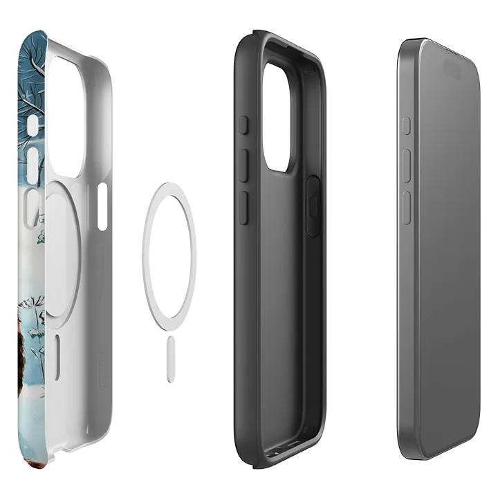 iPhone MagSafe Tough Case - Cat Xmas By Mary Stubberfield Protective Fit Hybrid Finish Texture