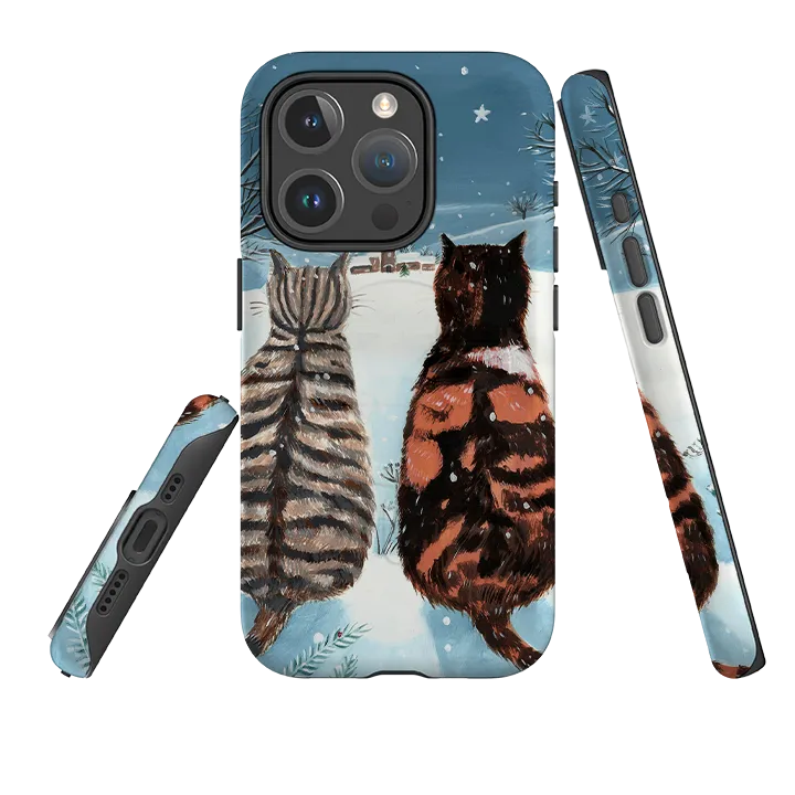 iPhone MagSafe Tough Case - Cat Xmas By Mary Stubberfield Lightweight texture Modern Frame