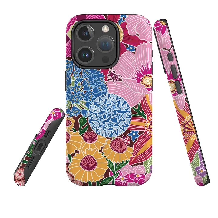 iPhone MagSafe Tough Case -  Jigsaw Floral 2 By Kate Heiss Modern Pattern Rugged Pattern Design