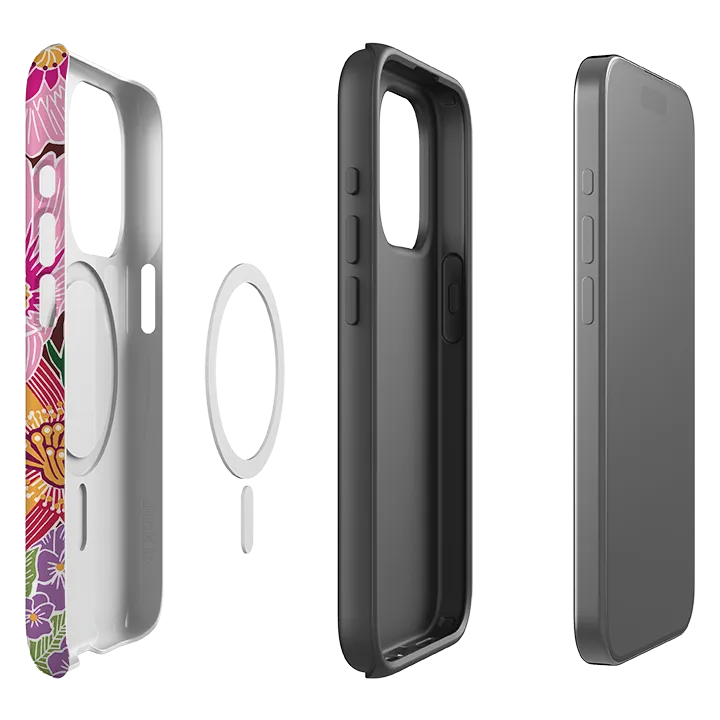 Protective Edge Layer Office Accessory iPhone MagSafe Tough Case -  Jigsaw Floral 2 By Kate Heiss
