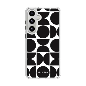 Soft edges clean design Galaxy S25 Halo MagSafe Cute Phone Case - Black Retro Geometric