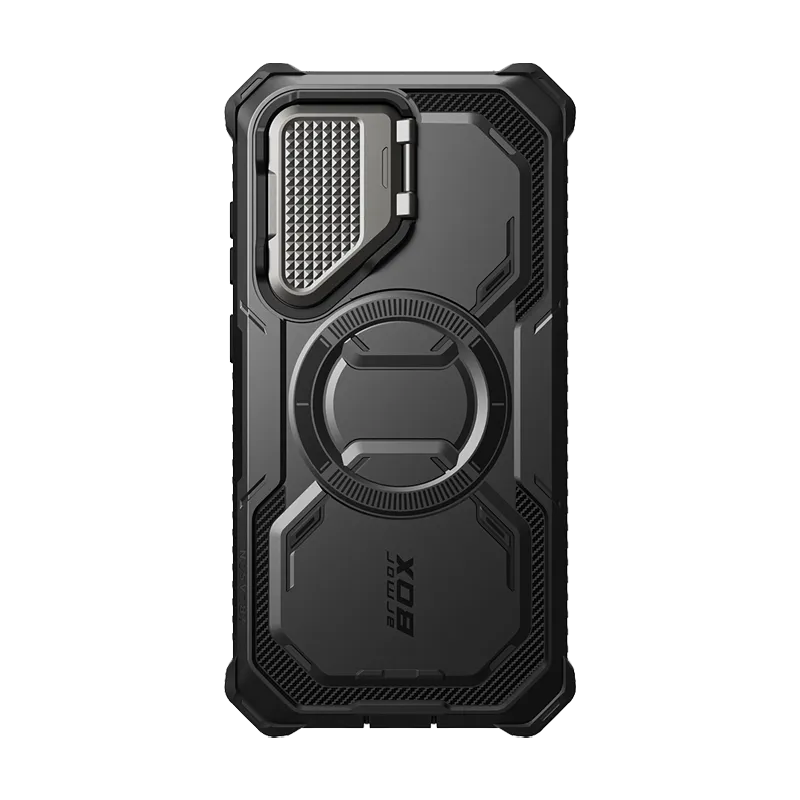 Light Design Textured Detail Galaxy S25 Plus Armorbox Protective Phone Case - Black