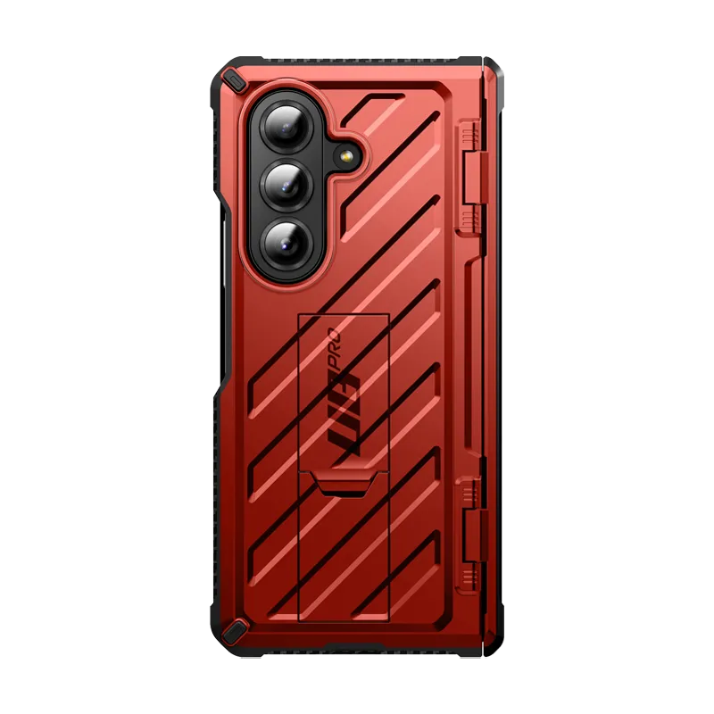Elegant Finish Design Galaxy Z Fold7 Unicorn Beetle PRO Rugged Case - Metallic Red