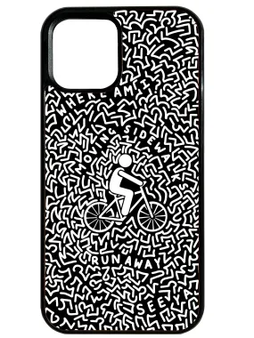 elegant design Bicycle Man in Black Phone Case