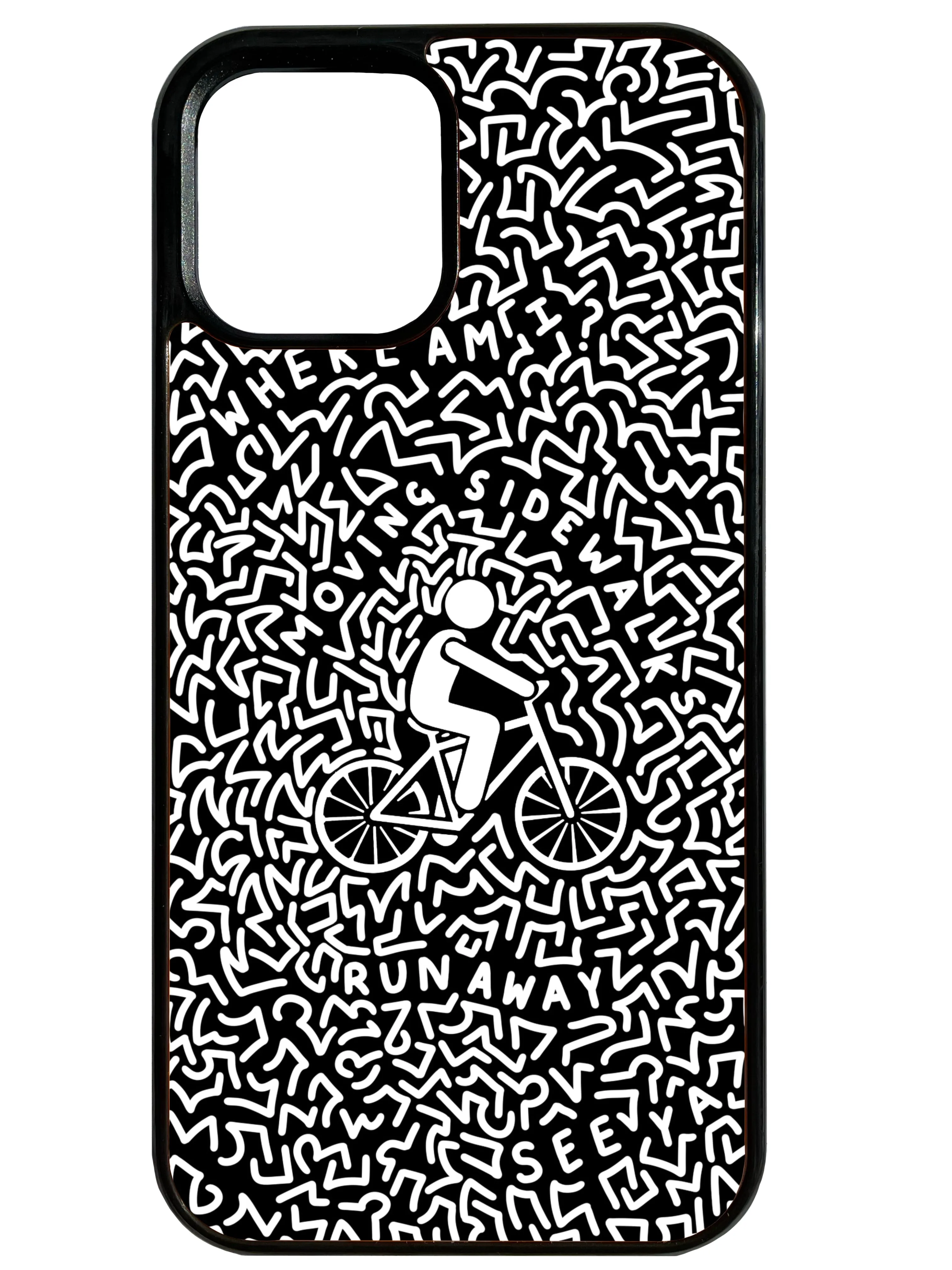 Bicycle Man in Black Phone Case Minimal Surface