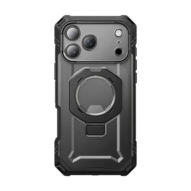 Luxury Finish Slim Design UB GRIP PRO Series iPhone 17 Pro Max MagSafe Phone Case with HD Tempered Glass - Black