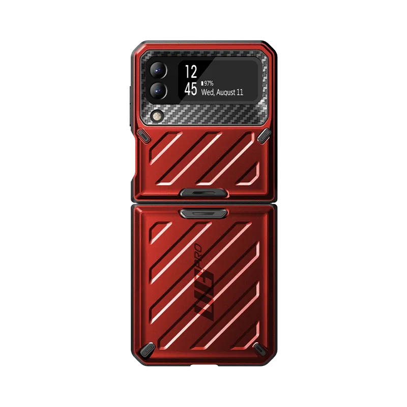 Galaxy Z Flip3 Unicorn Beetle PRO Rugged Case with Belt Clip-Metallic Red Durable Finish