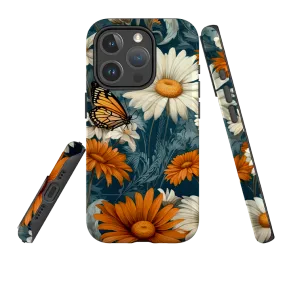 Compact Texture Layer iPhone MagSafe Tough Case - Butterfly Daisies