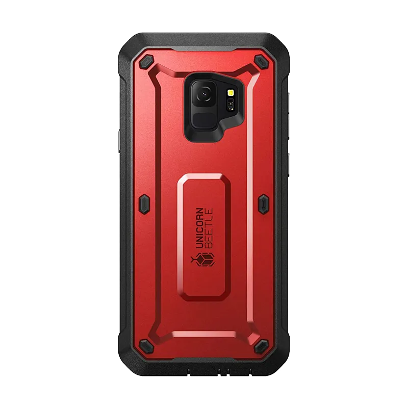 Galaxy S9 Unicorn Beetle Pro Full Body Rugged Holster Case-Metallic Red Modern Touch