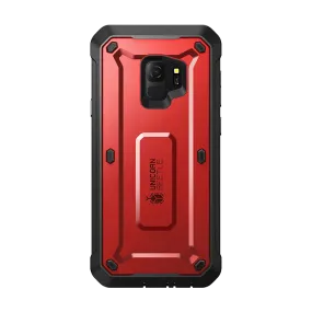 Galaxy S9 Unicorn Beetle Pro Full Body Rugged Holster Case-Metallic Red Modern Touch
