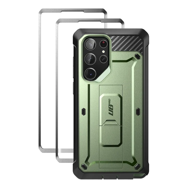 Galaxy S23 Ultra Unicorn Beetle PRO Screen Protector Case-Dark Green Flexible Surface Texture Wear resistant