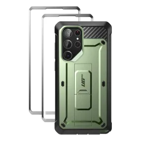 Galaxy S23 Ultra Unicorn Beetle PRO Screen Protector Case-Dark Green Flexible Surface Texture Wear resistant