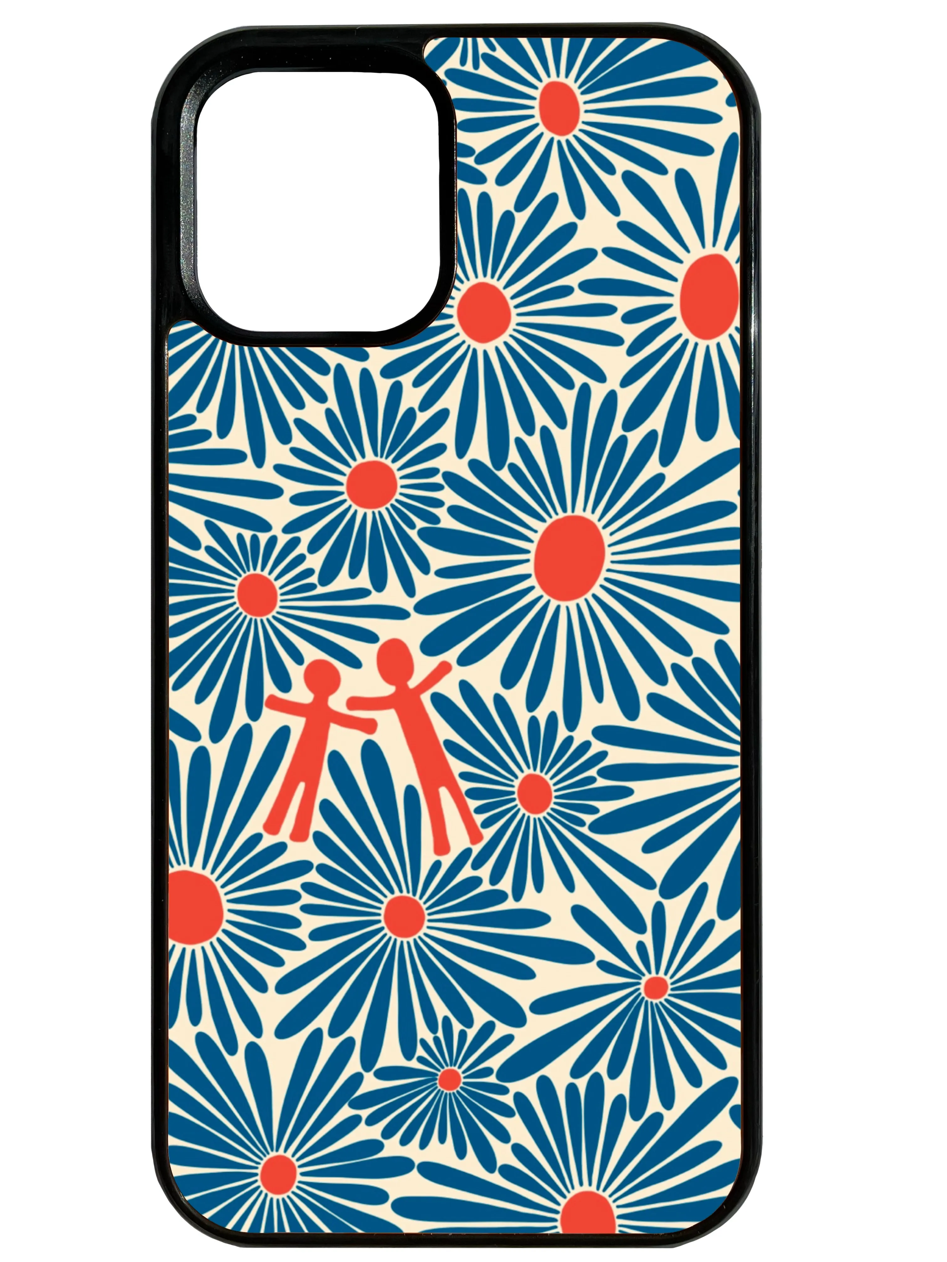 Flower Fields in Blue Phone Case Vivid Finish Hybrid Texture