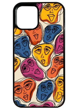 Everyday Style Classic Frame Funky Faces in Purple Phone Case