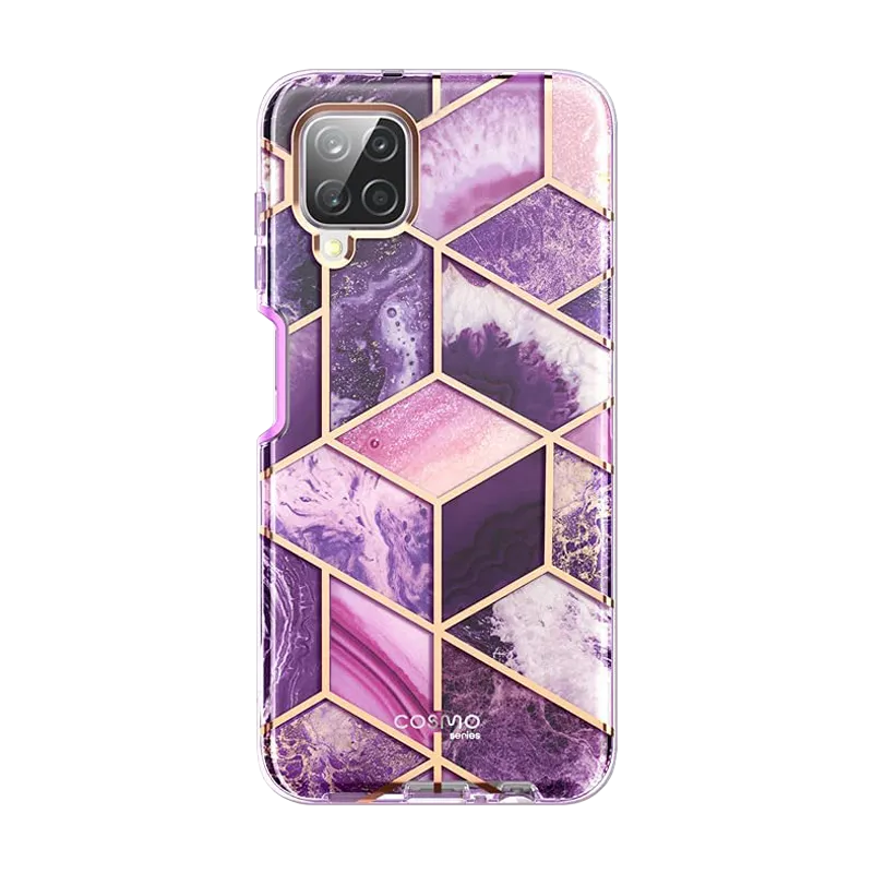 Galaxy A12 Cosmo Case - Marble Purple Enhanced Durability