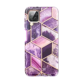 Galaxy A12 Cosmo Case - Marble Purple Enhanced Durability