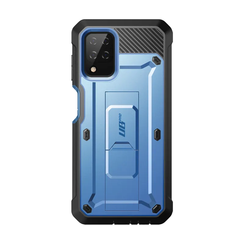 Galaxy A12 Unicorn Beetle Pro Rugged Holster Case-Metallic Blue Minimal Look