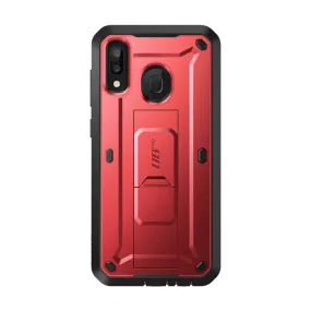 Soft Layer Texture Galaxy A20 / A30 Unicorn Beetle Pro Rugged Holster Case-Metallic Red
