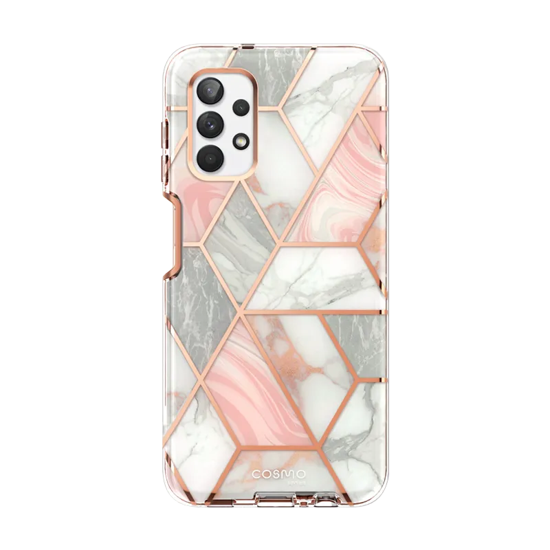 Galaxy A32 Cosmo Case - Marble Pink Comfort Edge Layer Transparent Shell