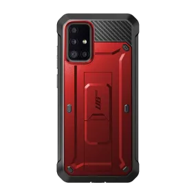 Galaxy A51 5G Unicorn Beetle Pro Rugged Case-Metallic Red Drop Protection Minimal Texture Layer