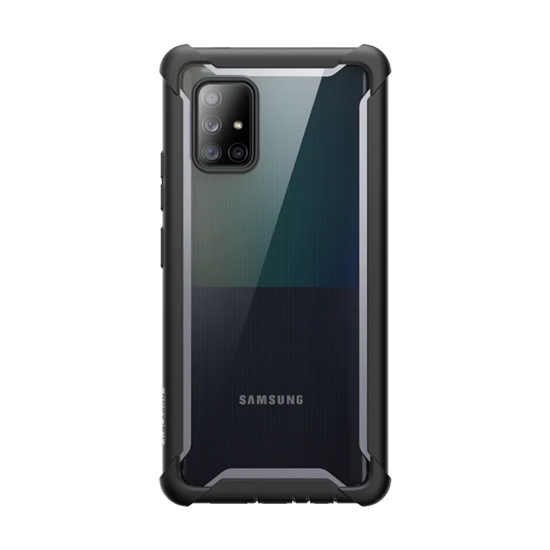 Galaxy A71 5G Ares Clear Rugged Case - Black Glossy Finish Look