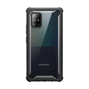 Galaxy A71 5G Ares Clear Rugged Case - Black Glossy Finish Look