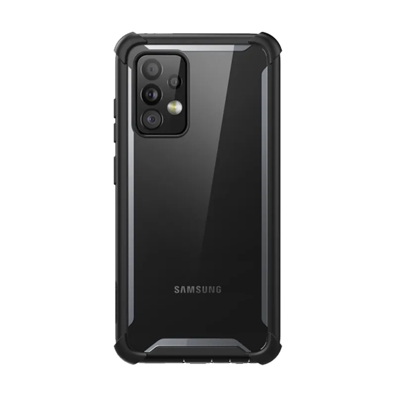 Galaxy A72 Ares Clear Rugged Case - Black Compact Look