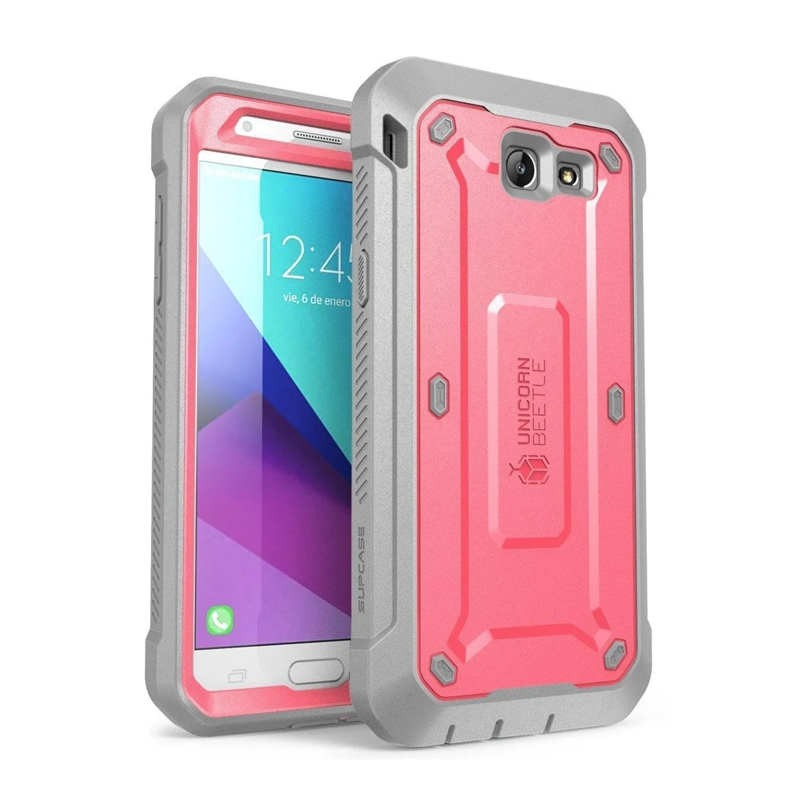 Galaxy J7 (2017) Unicorn Beetle Pro Full Body Rugged Holster Case-Pink Hybrid Touch