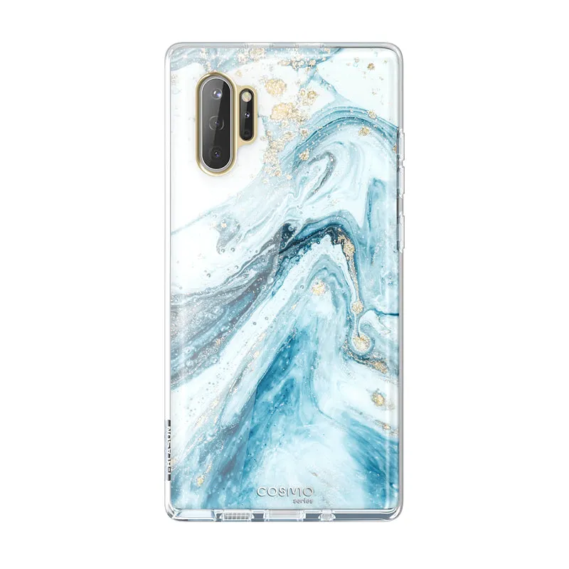 Galaxy Note10 Plus Cosmo Case - Marble Blue Soft Edge Texture Simple Style