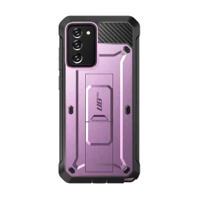 Flexible Layer Design Gloss Finish Texture Galaxy Note20 Unicorn Beetle PRO Rugged Holster Case-Metallic Purple