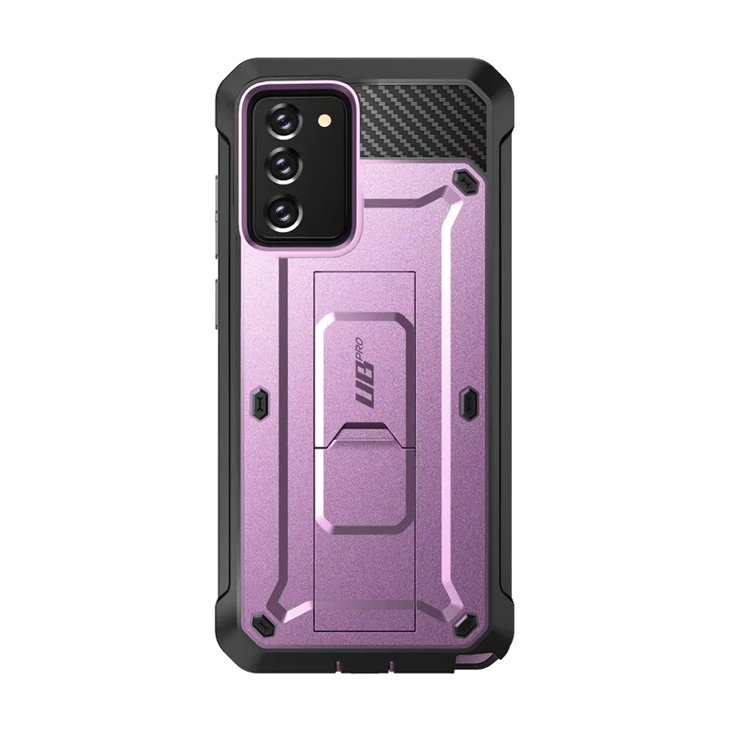 Flexible Layer Design Gloss Finish Texture Galaxy Note20 Unicorn Beetle PRO Rugged Holster Case-Metallic Purple