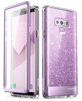 Galaxy Note9 Cosmo Case - Glitter Purple Premium Surface Texture