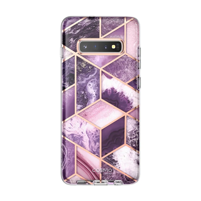 Galaxy S10 Cosmo Case - Marble Purple Minimalist Aesthetic metal frame