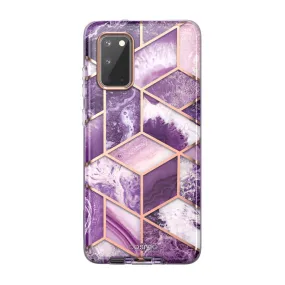 Clear Texture Hybrid Touch Galaxy S20 Plus Cosmo Case - Marble Purple