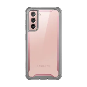 Galaxy S21 Ares Clear Rugged Case - Pink Light Form Hybrid Shield