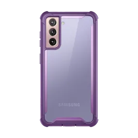 Elegant Touch Polished Texture Design Galaxy S21 Ares Clear Rugged Case - Purple