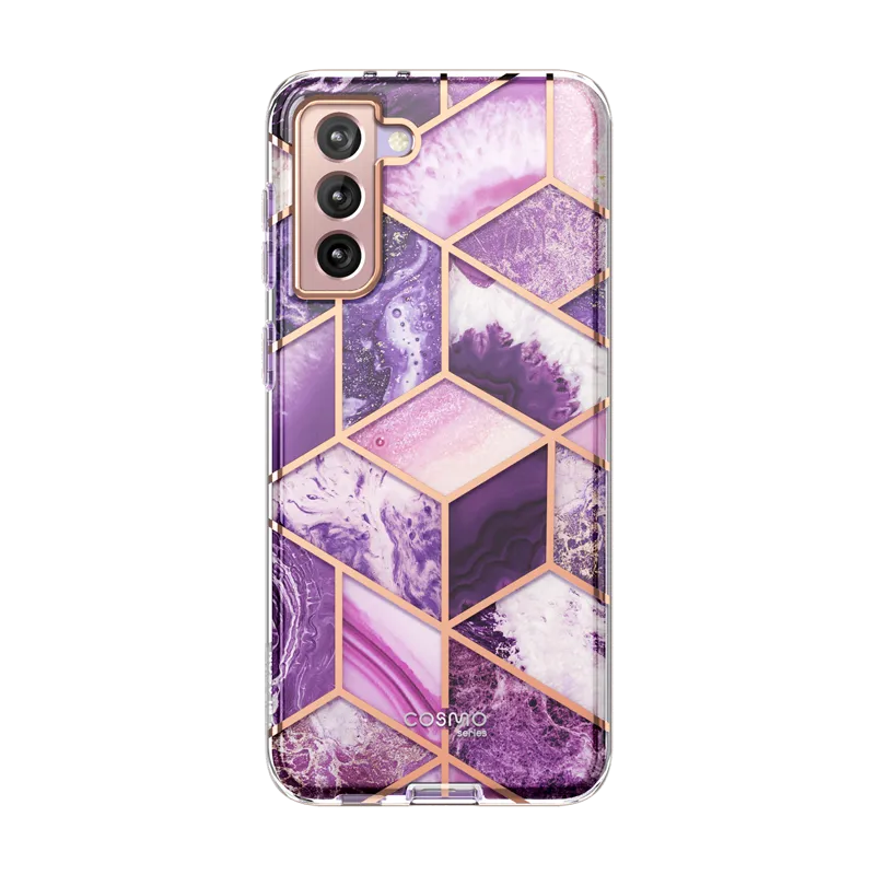 Galaxy S21 Cosmo Case - Marble Purple Hybrid Pattern Design