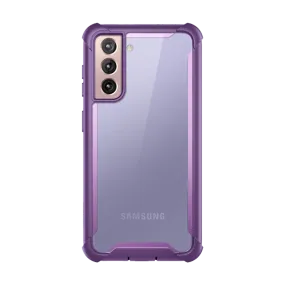 Protective Texture Finish Polished Edge Galaxy S21 FE Ares Clear Rugged Case - Purple