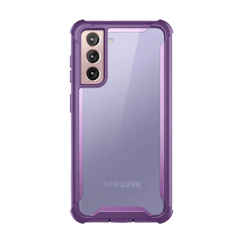 Protective Texture Finish Polished Edge Galaxy S21 FE Ares Clear Rugged Case - Purple