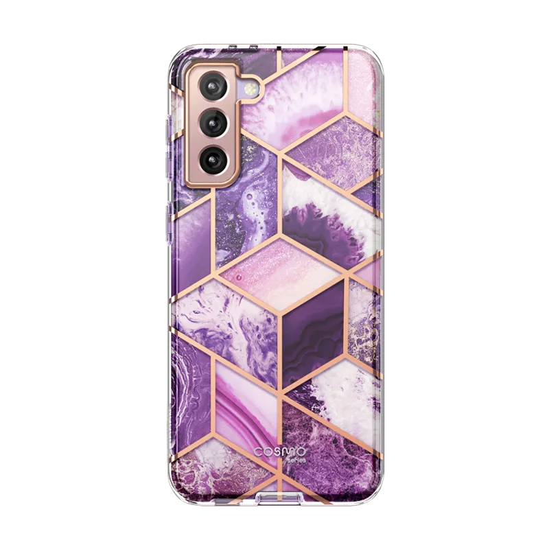 Affordable option Premium Edge Design Galaxy S21 FE Cosmo Case- Marble Purple