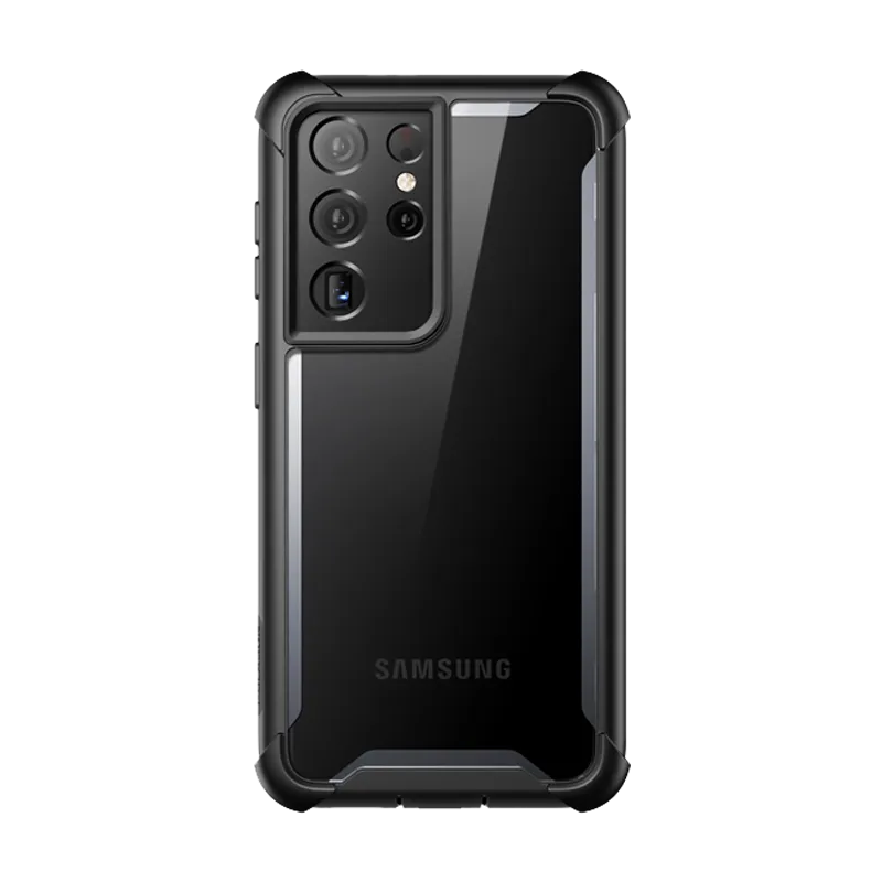 Galaxy S21 Ultra Ares Clear Rugged Case - Black Gloss Finish