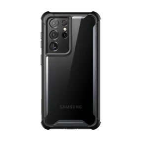 Galaxy S21 Ultra Ares Clear Rugged Case - Black Gloss Finish