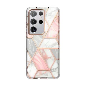 Galaxy S21 Ultra Cosmo Case - Marble Pink Refined Finish