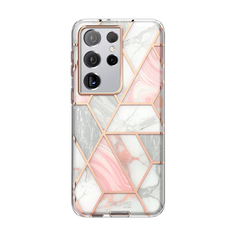 Galaxy S21 Ultra Cosmo Case - Marble Pink Refined Finish