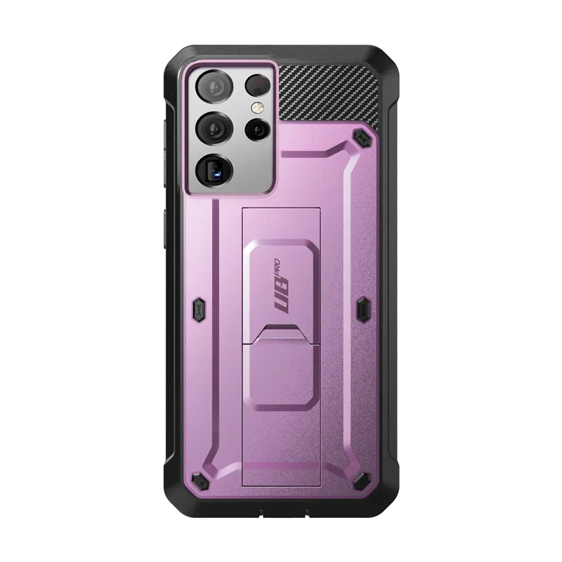 Subtle Texture Stylish Color Galaxy S21 Ultra Unicorn Beetle Pro Rugged Case-Metallic Purple